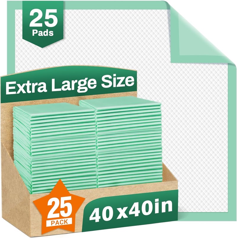 MILDPLUS Disposable Bed Pads 40"X40" Extra Large Pee Pads for Incontinence 140 Gram Heavy Duty Super Absorbent Underpads Waterproof Chucks Pads for Adults, Elderly or Pets [100x100CM, 25pcs] - Image 1